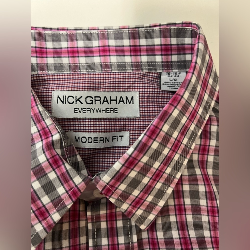Pink & Grey Button Down - Large. Wear with a Suit or Alone. Business Casual